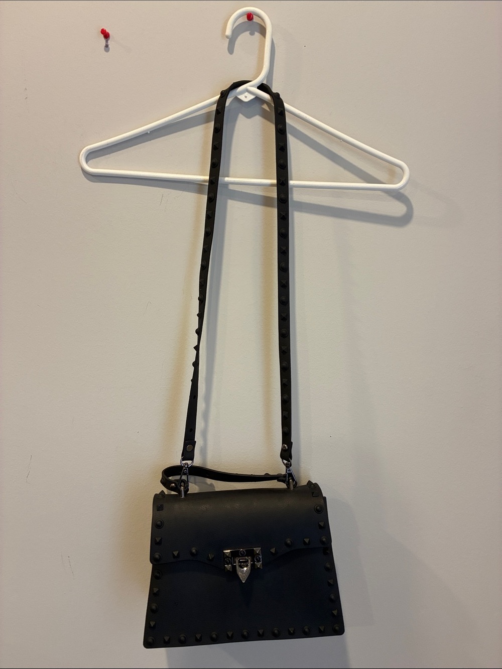 Black Studded Crossbody Bag - Unbranded